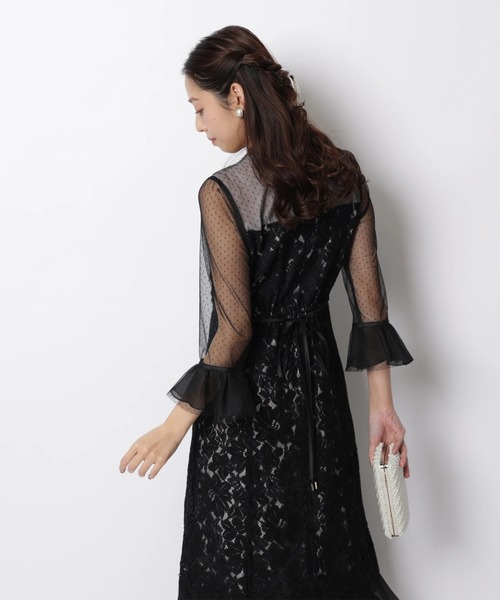 JUSGLITTY(ジャスグリッティー)の「MIXレースドレス(ワンピース・レディース・ブラック/ブルーグレー/ピンクベージュ・2/1/0)」の10枚目の写真