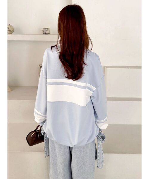 dazzlin(ダズリン)の「【≠ME 谷崎早耶コラボ】ポロライクラインミドルスウェット(スウェット・レディース・ネイビー/ピンク/ブルー・FREE)」の19枚目の写真