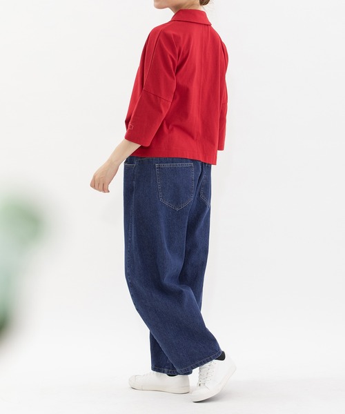 nop de nod(ノップドゥノッド)の「<サイズ展開あり>Pommeカーブデニムパンツ(デニムパンツ・レディース・ブラック/ブルー系その他/インディゴブルー/ピンク・3/2)」の7枚目の写真