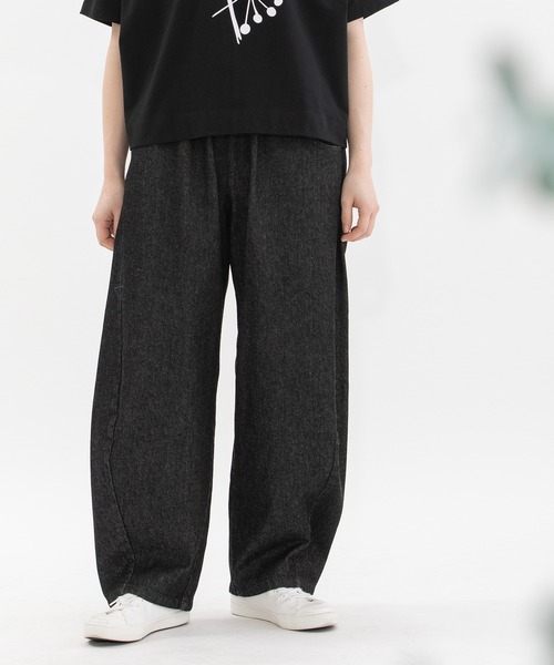nop de nod(ノップドゥノッド)の「<サイズ展開あり>Pommeカーブデニムパンツ(デニムパンツ・レディース・ブラック/ブルー系その他/インディゴブルー/ピンク・3/2)」の16枚目の写真