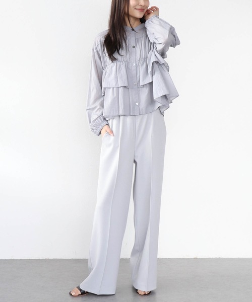 Jines(ジネス)の「ルーミー美脚パンツ(その他パンツ・レディース・ホワイト/ブラック/グレー・38)」の4枚目の写真