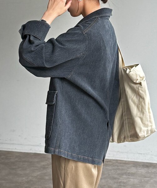 CPCM（シーピーシーエム）の「缶バッジ付きデニムテーラードジャケット（テーラードジャケット・レディース・ブルー/ネイビー/ブラック・FREE）」の22枚目の写真