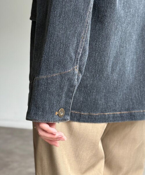 CPCM（シーピーシーエム）の「缶バッジ付きデニムテーラードジャケット（テーラードジャケット・レディース・ブルー/ネイビー/ブラック・FREE）」の6枚目の写真