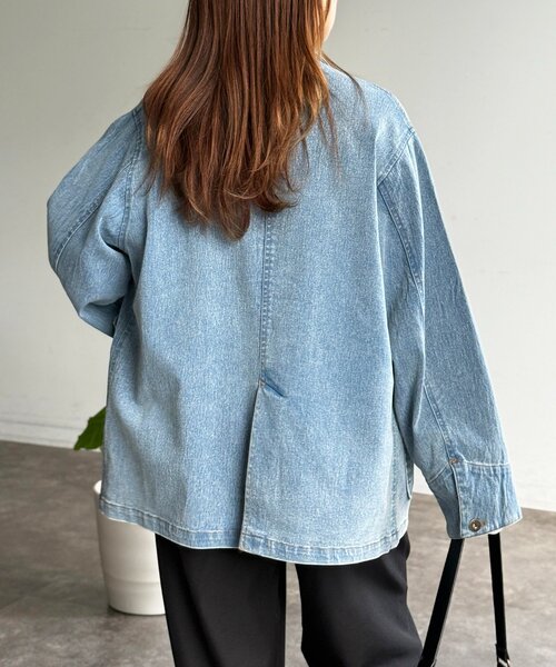 CPCM（シーピーシーエム）の「缶バッジ付きデニムテーラードジャケット（テーラードジャケット・レディース・ブルー/ネイビー/ブラック・FREE）」の14枚目の写真