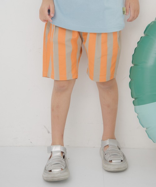 MAKE YOUR DAY（メイクユアデイ）の「ストライプストレッチタックパンツ■80～140cm（その他パンツ・キッズ・サックスブルー/ベージュ・140/130/120/110/100/90/80）」の2枚目の写真