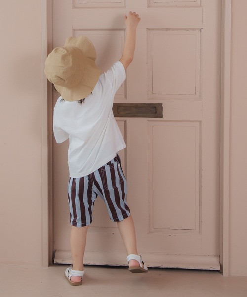 MAKE YOUR DAY（メイクユアデイ）の「ストライプストレッチタックパンツ■80～140cm（その他パンツ・キッズ・サックスブルー/ベージュ・140/130/120/110/100/90/80）」の8枚目の写真