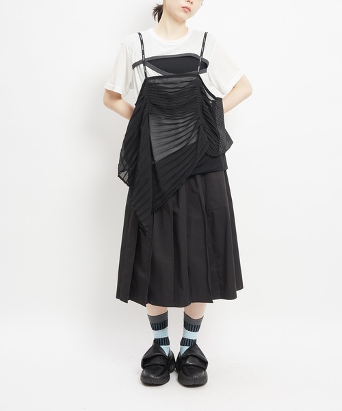 gomme(ゴム)の「Pミックス プリーツキャミ(キャミソール・レディース・ブラック・MEDIUM)」の15枚目の写真