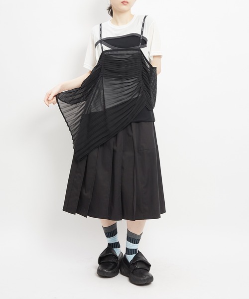 gomme(ゴム)の「Pミックス プリーツキャミ(キャミソール・レディース・ブラック・MEDIUM)」の16枚目の写真