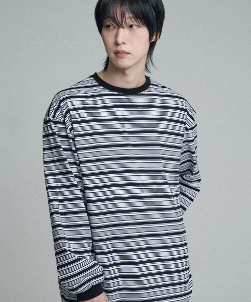 MOOVN(ムブン)の「マルチストライプロングスリーブTシャツブラック(Tシャツ/カットソー・メンズ・その他・SMALL/MEDIUM/LARGE)」の4枚目の写真