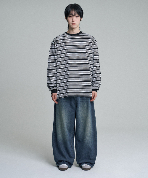 MOOVN(ムブン)の「マルチストライプロングスリーブTシャツブラック(Tシャツ/カットソー・メンズ・その他・SMALL/MEDIUM/LARGE)」の5枚目の写真
