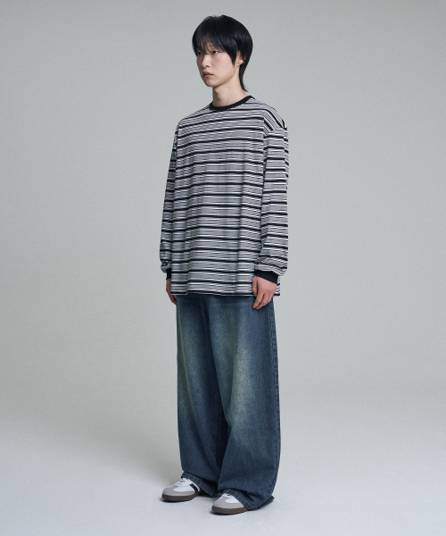 MOOVN(ムブン)の「マルチストライプロングスリーブTシャツブラック(Tシャツ/カットソー・メンズ・その他・SMALL/MEDIUM/LARGE)」の6枚目の写真