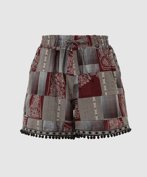 SUGARHILL(シュガーヒル)の「PATCH-WORK TYROL SHORTS(その他パンツ・メンズ・レッド/ブラック・2)」の2枚目の写真