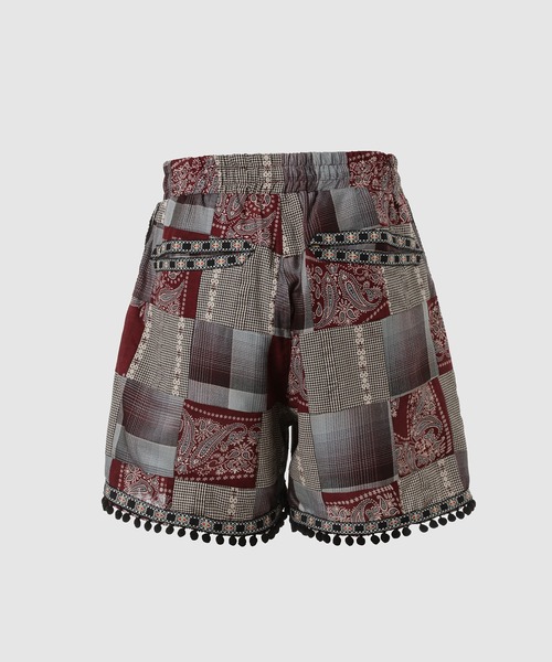 SUGARHILL(シュガーヒル)の「PATCH-WORK TYROL SHORTS(その他パンツ・メンズ・レッド/ブラック・2)」の3枚目の写真