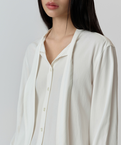 MUSINSA STANDARD WOMAN（ムシンサスタンダードウーマン）の「ウィメンズスカーフタイブラウス[アイボリー]（シャツ/ブラウス・レディース・その他・SMALL/MEDIUM/LARGE/X-SMALL）」の3枚目の写真