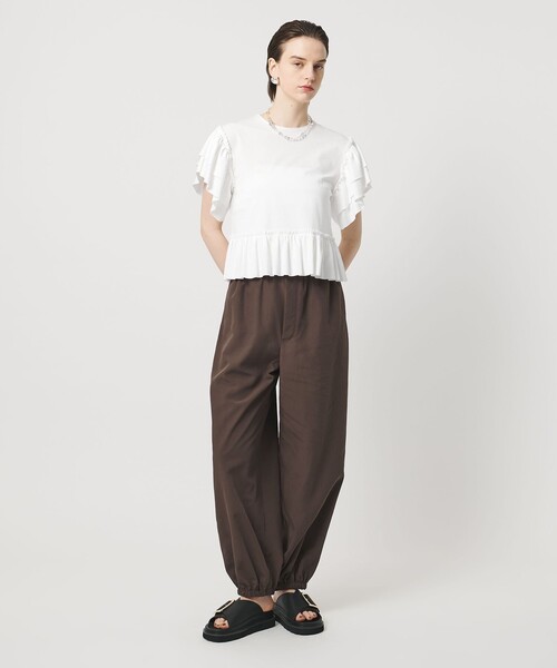 ASTRAET（アストラット）の「＜ASTRAET＞フリル ショートスリーブカットソー（Tシャツ/カットソー・レディース・ホワイト/ブラック・FREE）」の5枚目の写真