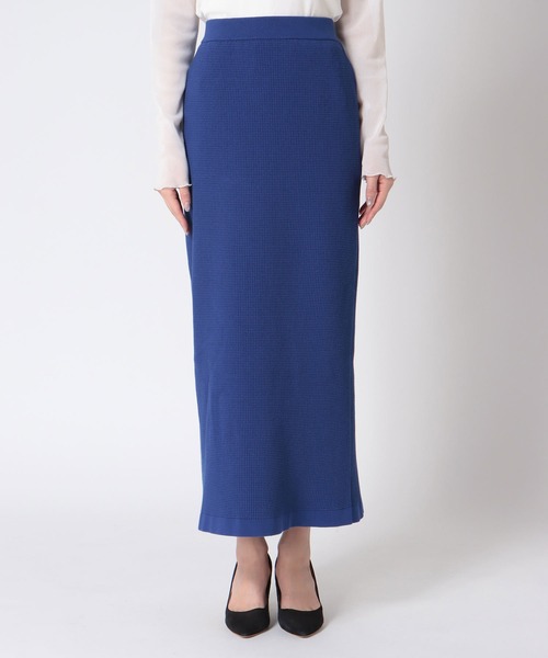 Jines（ジネス）の「ワッフル編みロングスカート（スカート・レディース・ブラウン/ブルー/アイボリー/ネイビー・38）」の15枚目の写真