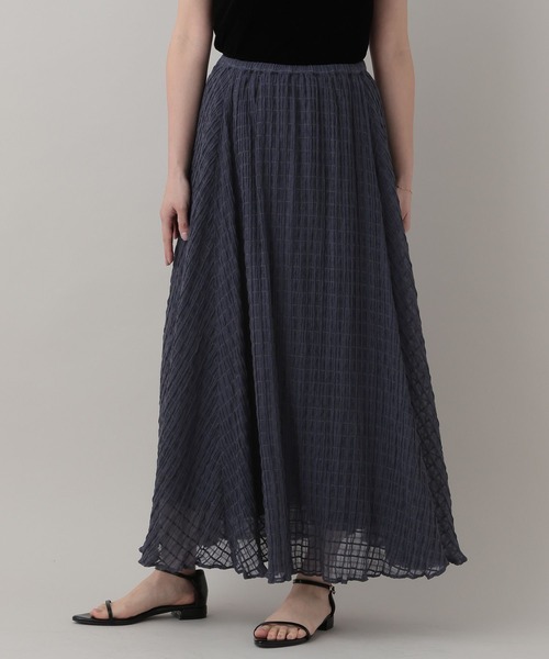 A part by（アパートバイ）の「【Sサイズ展開】シアーチェックフレアースカート（スカート・レディース・オフホワイト/ブラック/ネイビー・MEDIUM/SMALL）」の22枚目の写真