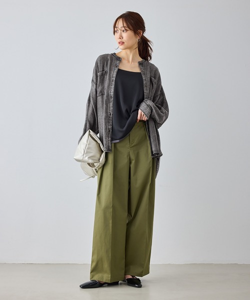 ROPE' PICNIC（ロペピクニック）の「【emur/エミュール】パウダーシルクデニムドルマンブラウス/セットアップ（シャツ/ブラウス・レディース・サックスブルー/スミクロ/ネイビー・FREE）」の5枚目の写真