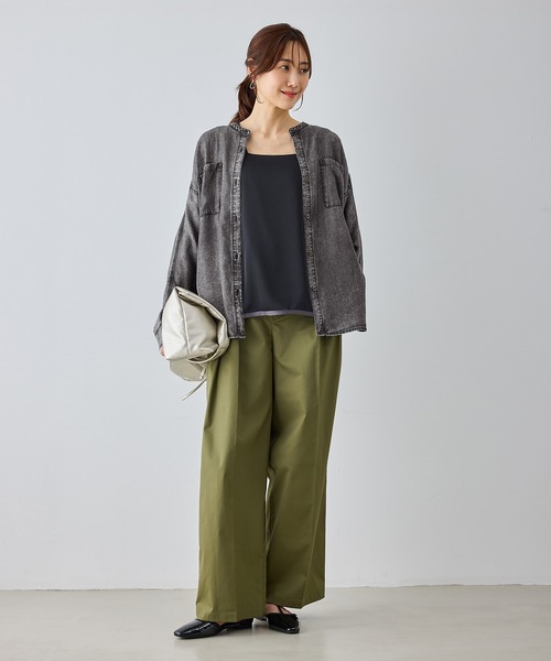 ROPE' PICNIC（ロペピクニック）の「【emur/エミュール】パウダーシルクデニムドルマンブラウス/セットアップ（シャツ/ブラウス・レディース・サックスブルー/スミクロ/ネイビー・FREE）」の6枚目の写真