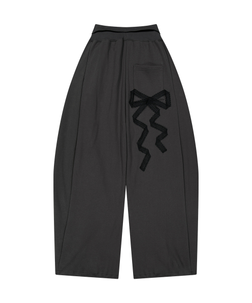 ILLIGO(イリゴ)の「レースリボンスウェットパンツチャコール(スウェットパンツ・レディース・その他・SMALL/MEDIUM)」の5枚目の写真
