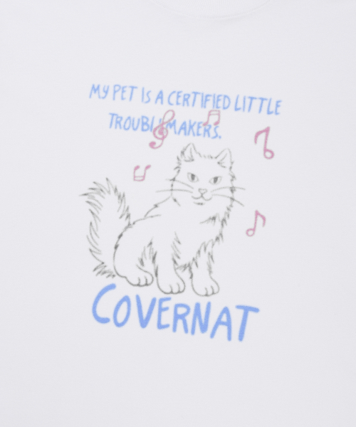 COVERNAT(カバーナット)の「ウィメンズオーバーサイズキャットグラフィックTシャツホワイト(Tシャツ/カットソー・レディース・その他・WS/WM)」の5枚目の写真