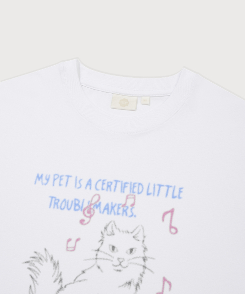 COVERNAT(カバーナット)の「ウィメンズオーバーサイズキャットグラフィックTシャツホワイト(Tシャツ/カットソー・レディース・その他・WS/WM)」の7枚目の写真