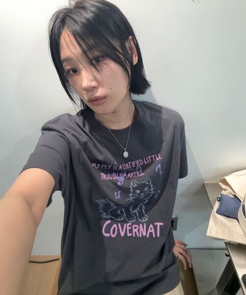 COVERNAT(カバーナット)の「ウィメンズオーバーサイズキャットグラフィックTシャツホワイト(Tシャツ/カットソー・レディース・その他・WS/WM)」の16枚目の写真