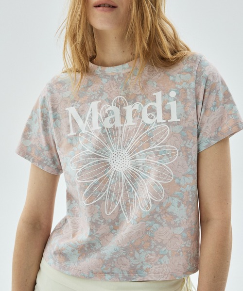 Mardi Mercredi(マルディメクルディ)の「SLIM TSHIRT FLEUR FLOWERMARDI / スリム Tシャツ フルール フラワーマルディ(Tシャツ/カットソー・レディース・ピンクベージュ/ブルーグレー・FREE)」の11枚目の写真