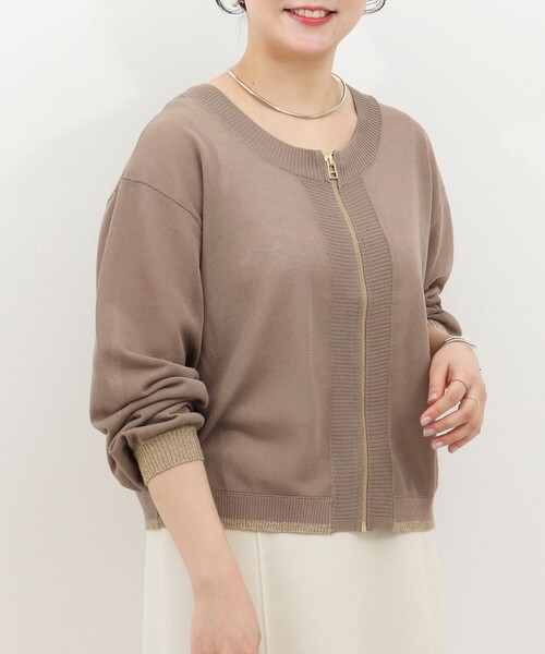 MICO COULIER（ミコクリエ）の「《UV加工》2WAYジップカーディガン（カーディガン/ボレロ・レディース・モカ/ベビーピンク/ライトグレー・38）」の19枚目の写真