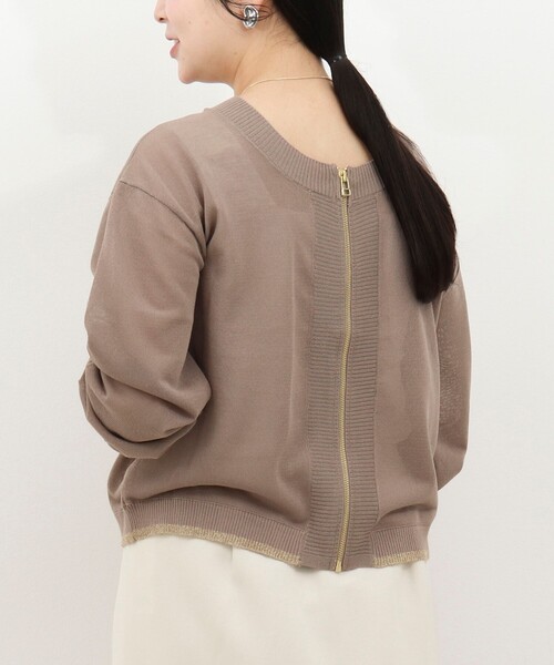 MICO COULIER（ミコクリエ）の「《UV加工》2WAYジップカーディガン（カーディガン/ボレロ・レディース・モカ/ベビーピンク/ライトグレー・38）」の12枚目の写真