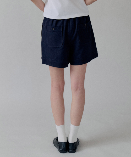 STEP AROUND(ステップアラウンド)の「Soft Cotton Pocket Banding Shorts_NAVY(その他パンツ・レディース・その他・MEDIUM/SMALL)」の3枚目の写真