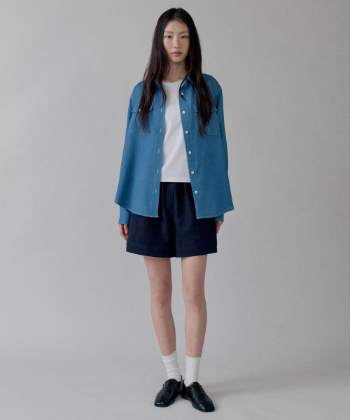 STEP AROUND(ステップアラウンド)の「Soft Cotton Pocket Banding Shorts_NAVY(その他パンツ・レディース・その他・MEDIUM/SMALL)」の2枚目の写真