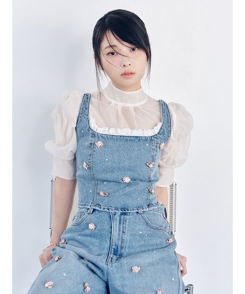 LILY BROWN（リリーブラウン）の「【USAGIONLINE・ZOZOTOWN限定】[L.B CANDY STOCK]バリエーションビジューデニムビスチェ（その他トップス・レディース・ブルー/ライトブルー・F）」の9枚目の写真