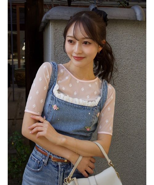 LILY BROWN（リリーブラウン）の「【USAGIONLINE・ZOZOTOWN限定】[L.B CANDY STOCK]バリエーションビジューデニムビスチェ（その他トップス・レディース・ブルー/ライトブルー・F）」の13枚目の写真