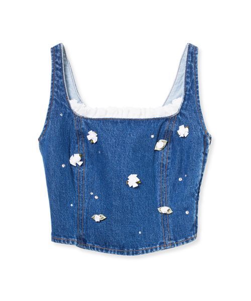 LILY BROWN（リリーブラウン）の「【USAGIONLINE・ZOZOTOWN限定】[L.B CANDY STOCK]バリエーションビジューデニムビスチェ（その他トップス・レディース・ブルー/ライトブルー・F）」の16枚目の写真