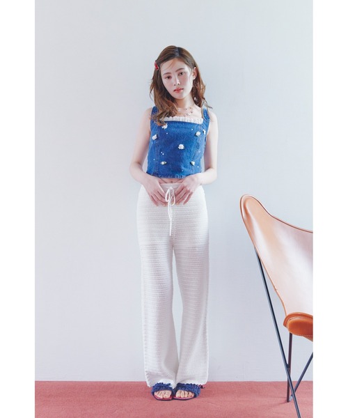 LILY BROWN（リリーブラウン）の「【USAGIONLINE・ZOZOTOWN限定】[L.B CANDY STOCK]バリエーションビジューデニムビスチェ（その他トップス・レディース・ブルー/ライトブルー・F）」の3枚目の写真