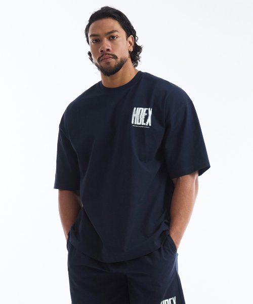 HDEX(エイチデックス)の「クラックプリンテッドショートスリーブ (ネイビー)(Tシャツ/カットソー・メンズ・ネイビー・MEDIUM/LARGE/X-LARGE/2XL)」の1枚目の写真