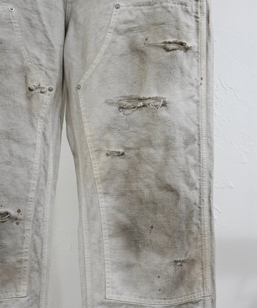 Rafu（ラフ）の「【MIYAGIHIDETAKA】Damaged Work Pants（デニムパンツ・メンズ・ブラック/インディゴブルー/ホワイト・L/XL）」の7枚目の写真