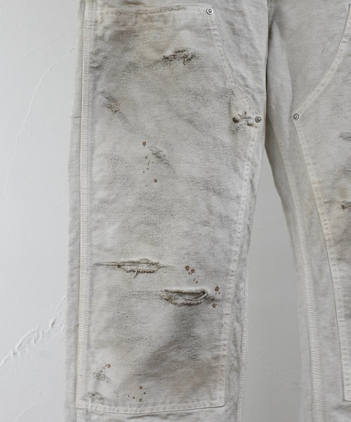 Rafu（ラフ）の「【MIYAGIHIDETAKA】Damaged Work Pants（デニムパンツ・メンズ・ブラック/インディゴブルー/ホワイト・L/XL）」の8枚目の写真