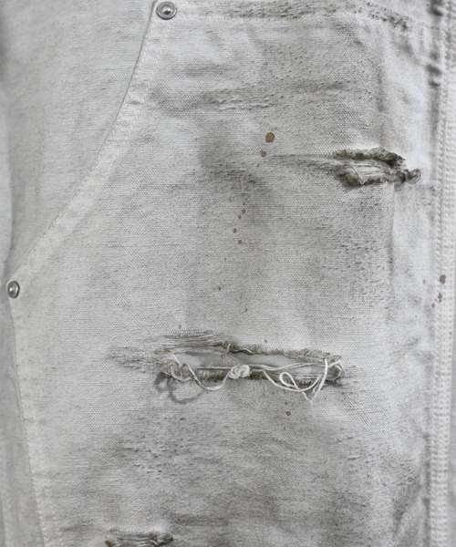 Rafu（ラフ）の「【MIYAGIHIDETAKA】Damaged Work Pants（デニムパンツ・メンズ・ブラック/インディゴブルー/ホワイト・L/XL）」の9枚目の写真