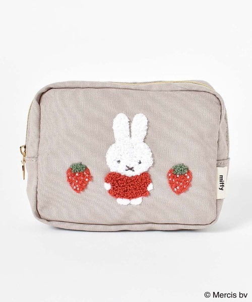 Miffy（ ミッフィー）の「miffyスプリングサガラ刺繍スクエアポーチ（ポーチ・レディース・ベージュ/グレー・FREE）」の11枚目の写真