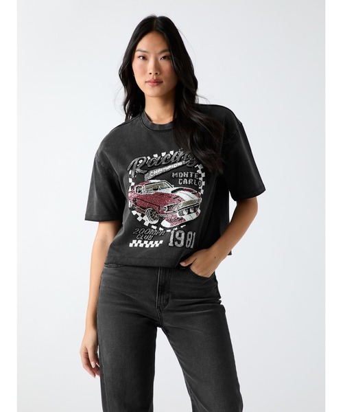 Guess(ゲス)の「RACE Car Tee Tシャツ(Tシャツ/カットソー・レディース・ブラック・X-SMALL/SMALL/MEDIUM/LARGE)」の2枚目の写真