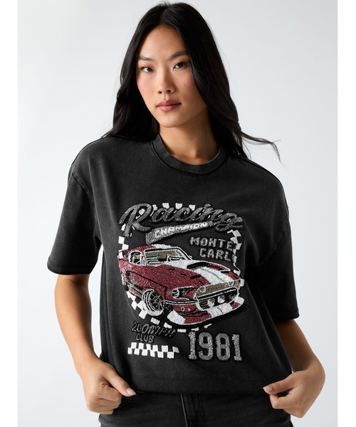 Guess(ゲス)の「RACE Car Tee Tシャツ(Tシャツ/カットソー・レディース・ブラック・X-SMALL/SMALL/MEDIUM/LARGE)」の6枚目の写真
