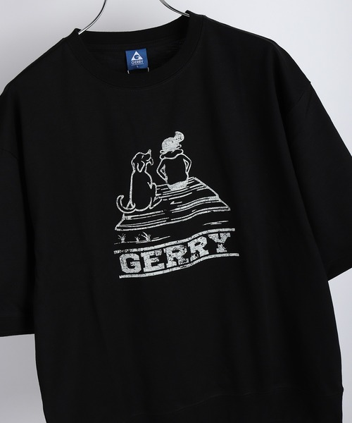 GERRY(ジェリー)の「GERRY バックプリント 半袖スウェットTシャツ ビッグシルエット カレッジロゴ 接触冷感 速乾(Tシャツ/カットソー・メンズ・アイボリー/ブラック/ブラウン・L/LL/M)」の2枚目の写真
