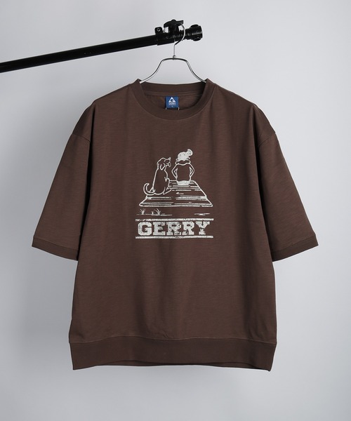 GERRY(ジェリー)の「GERRY バックプリント 半袖スウェットTシャツ ビッグシルエット カレッジロゴ 接触冷感 速乾(Tシャツ/カットソー・メンズ・アイボリー/ブラック/ブラウン・L/LL/M)」の21枚目の写真
