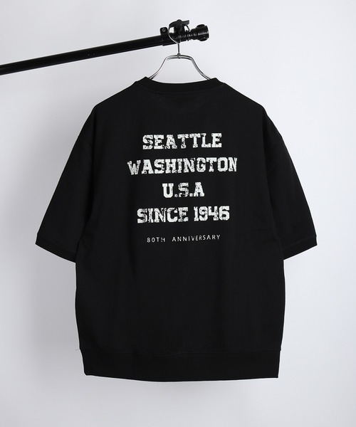 GERRY(ジェリー)の「GERRY バックプリント 半袖スウェットTシャツ ビッグシルエット カレッジロゴ 接触冷感 速乾(Tシャツ/カットソー・メンズ・アイボリー/ブラック/ブラウン・L/LL/M)」の18枚目の写真