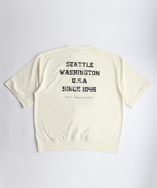 GERRY(ジェリー)の「GERRY バックプリント 半袖スウェットTシャツ ビッグシルエット カレッジロゴ 接触冷感 速乾(Tシャツ/カットソー・メンズ・アイボリー/ブラック/ブラウン・L/LL/M)」の16枚目の写真