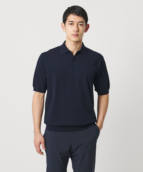 OWNESS ニットポロシャツ ユナイテッドアローズ 25年製 オゥネス 美品 ショートスリーブ ニットポロシャツ UA COZY ウォッシャブル 抗菌防臭