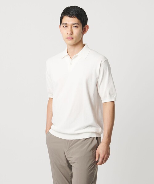 UNITED ARROWS(ユナイテッドアローズ)の「ショートスリーブ ニットポロシャツ UA COZY ウォッシャブル 抗菌防臭(ポロシャツ・メンズ・ブラック/ネイビー/ライラック/ホワイト/ピンク・L/S/M/XXL/XL)」の15枚目の写真