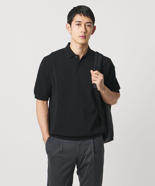 UNITED ARROWS(ユナイテッドアローズ)の「ショートスリーブ ニットポロシャツ UA COZY ウォッシャブル 抗菌防臭(ポロシャツ・メンズ・ブラック/ネイビー/ライラック/ホワイト/ピンク・L/S/M/XXL/XL)」の20枚目の写真
